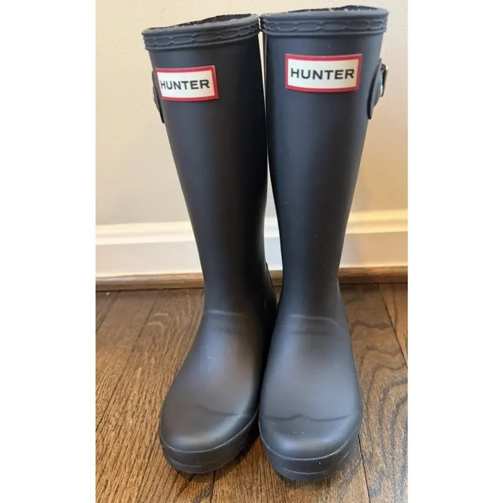 Hunter Black Tall Rain Boots Big Kids Size 1 NEW